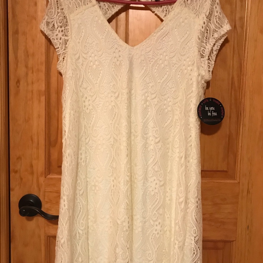 Cream colored lace dress